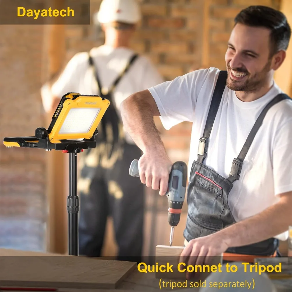 ضوء عمل LED قابل لإعادة الشحن - ضوء عمل محمول لاسلكي 4000/2000/1000LM متوافق مع ديوالت، ميلووكي، - الأفضل #4