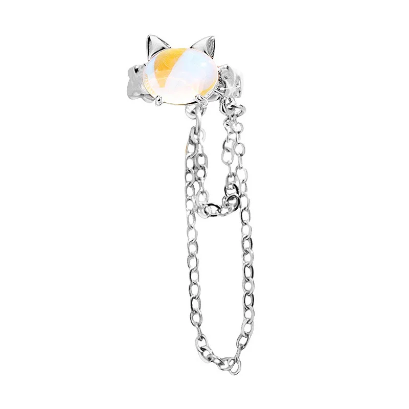 

1Pcs 925 Silver Plated Ear Cuff Cute Cat Earrings Non-Piercing Cuff Ear Clip Earring For Women Girls Jewelry eh172