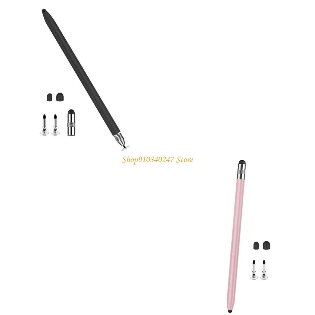 

Q22A Universals Styluses Pen Two Head Design Soft Rubber Tip for Tablets Phones Smoot