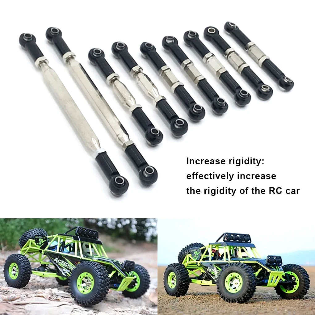 9pack/lot Steering Link Arm Pull Tie Rod For 1/12 WLtoys 12428 FY-03 RC Car With CNC Machined