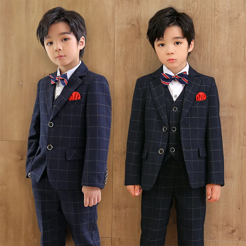 

Boys Wedding Suit Children Birthday Photograph Dress Kids Formal Blazer Set School Child Graduation Performance Costume 3-14 Y