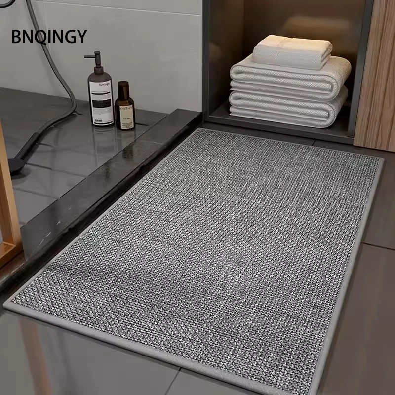 Bathroom Floor Mat Water Absorption Anti Slip Woven Foot Mat Waterproof Carpet Dirt Resistance At The Entrance