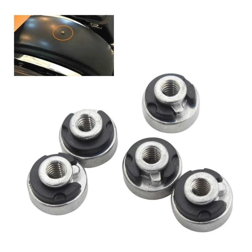 5 Pcs Raw Metal Quick Release Seat Nut Tool-Free Install Fits For Harley Davidson Sportster Touring Softail Dyna Cvo 1996-Later