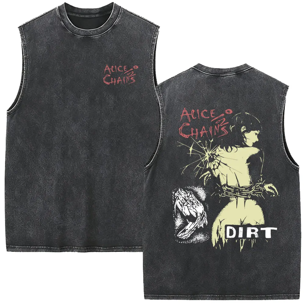 Rock Band Alice in Chains Jar of Flies Vintage Washed Tank Tops Men Women Gothic Punk Pop Music Oversized Sleeveless Vest Tshirt