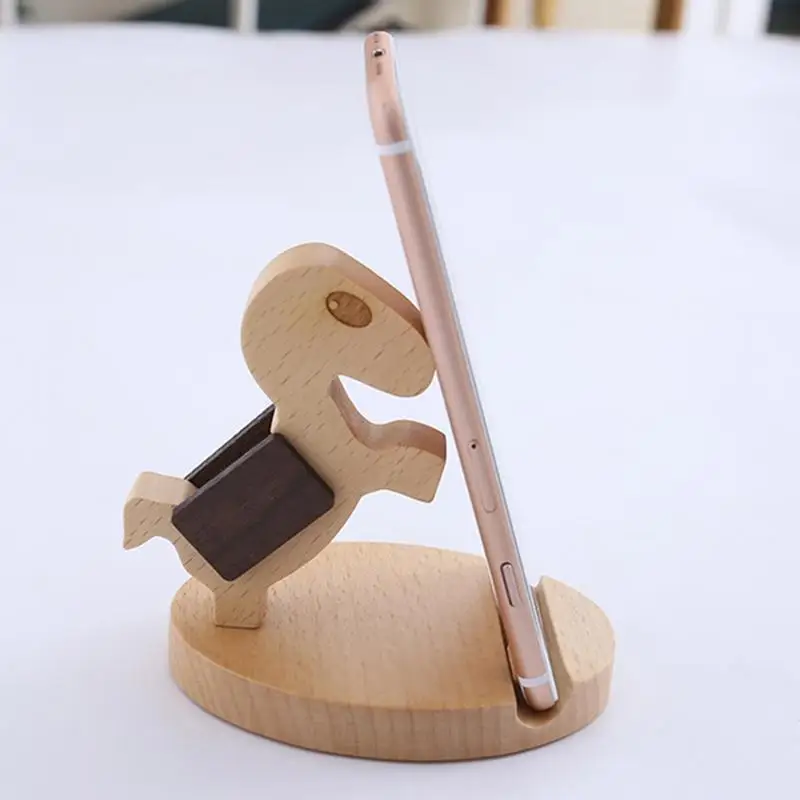 For Smartphone  Desktop Phone Stand Creative Tabletop Mobile Phone Wood Bracket Cute Tabletop Phone Stand for Work Area Study