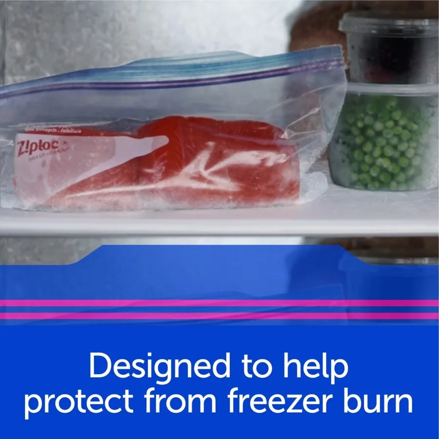 10ct Two Gallon Freezer Bags, BPA‑Free Double Seal Lock Food Storage Bags, Protect Against Freezer Burn for Meal Prep & Frozen Food