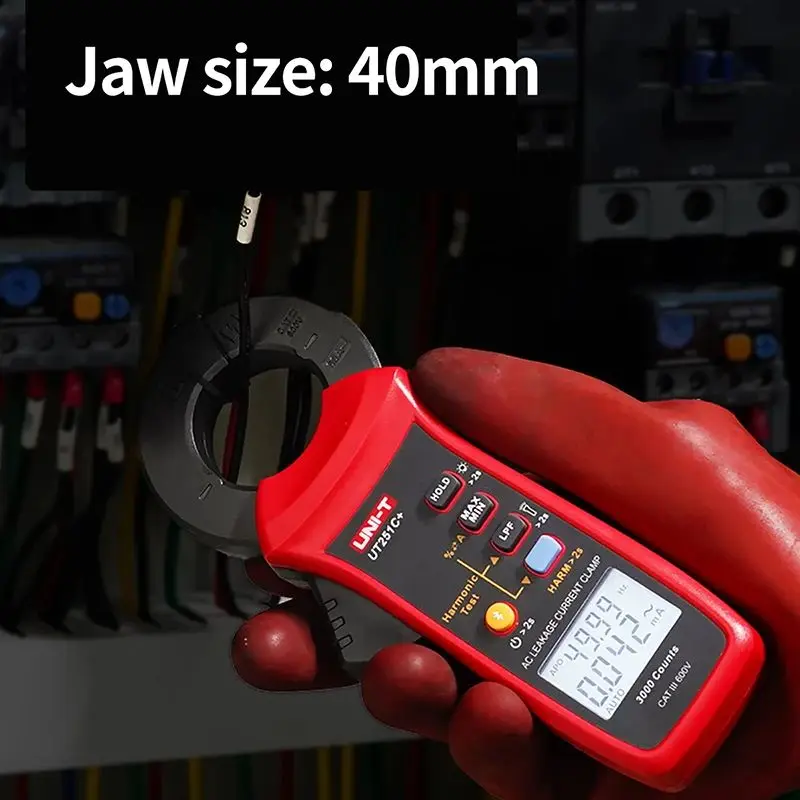 UNI-T UT251C + مقياس المشبك الرقمي لتيار التسرب - 60A True RMS Peak Hold نقل بيانات Bluetooth ​