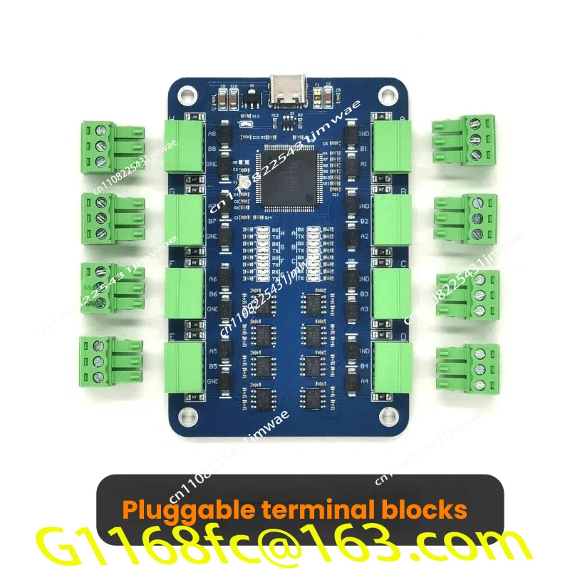 USB to 8-Chanels RS485/TTL/TypeC to multi-channel 485 serial port converter/CH348 expansion module EKU081