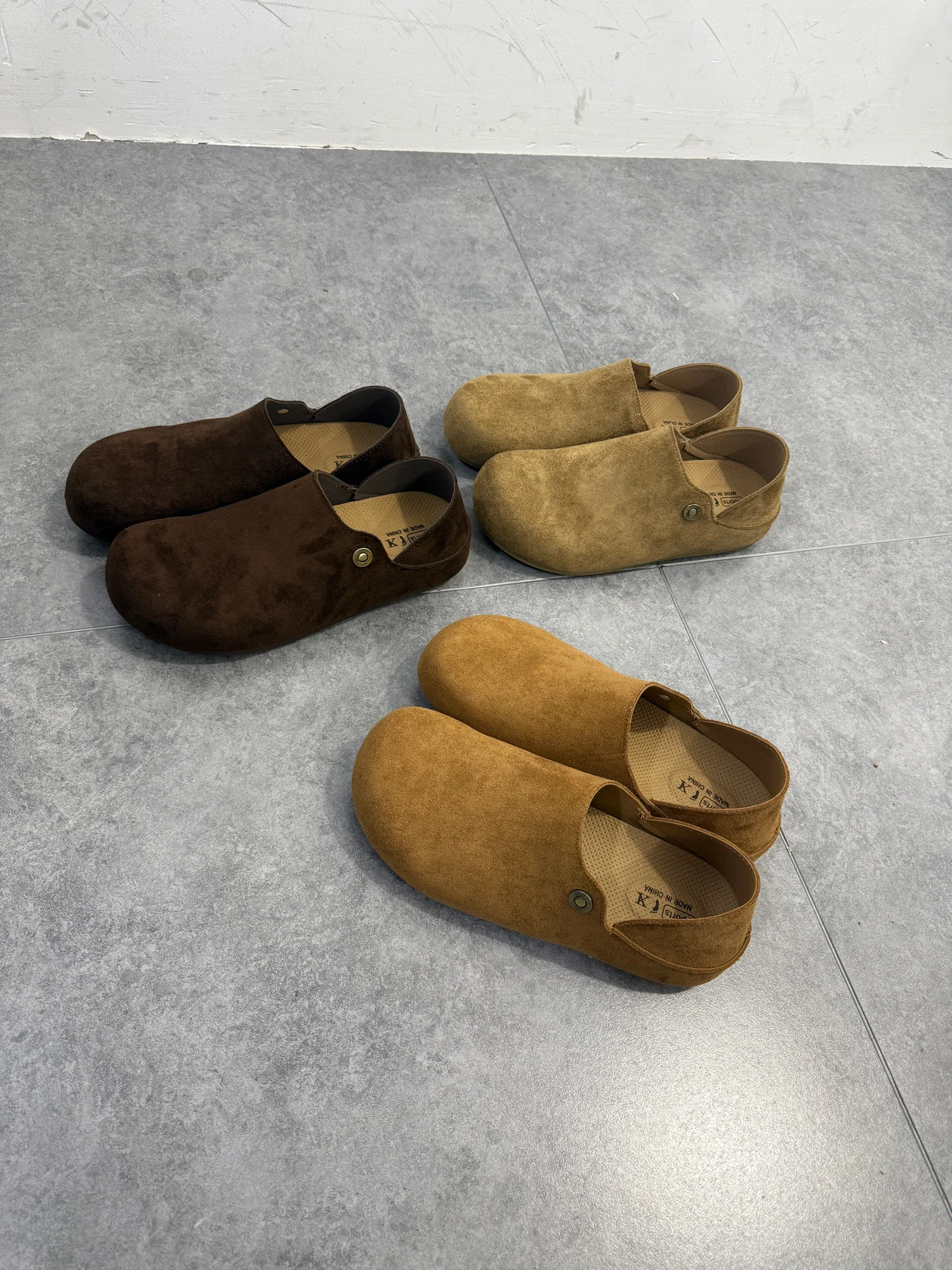 

Versatile Casual Men's Slip-On Birkfoot Shoes Spring Season Leather Upgraded Flat Laid-back Style Breathable round Toe Loafers