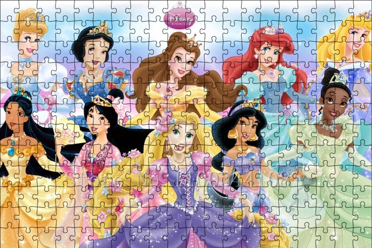 Disney Princess Cartoon Puzzles Snow White Cinderella Jasmine Belle Mulan 300/500/1000 Pcs Jigsaw Puzzles Decompressing Toys