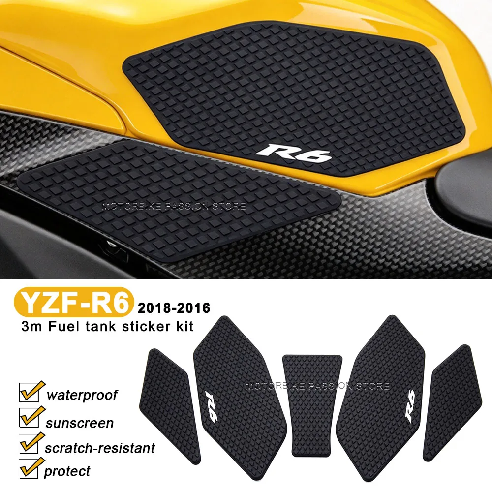 YZFR6 Fuel Tank Protection New Motorcycle Fuel Tank Pad Tank Sticker Decal Knee Pad Grip Pad For YZF-R6 YZF R6 YZFR6 2008-2016