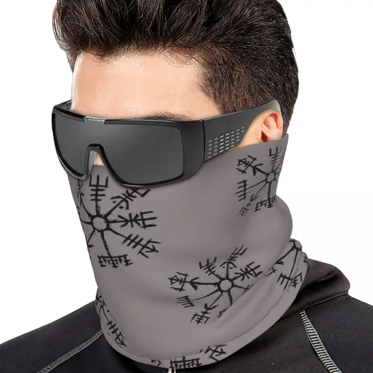 Vegvisir Viking Compass Norse Symbol Bandana Neck Cover Printed Wrap Scarf Multifunction Headband Unisex Adult Windproof