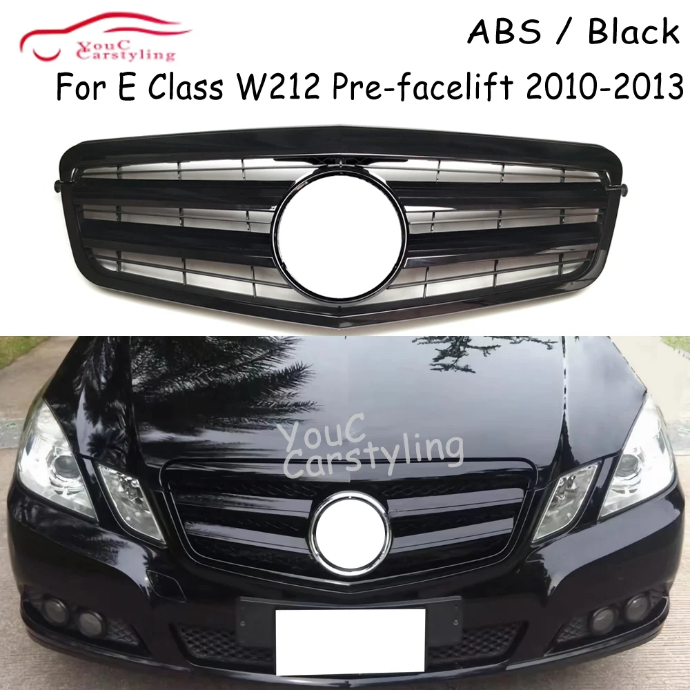 W212 AMG Grille Front Hood Grill For Mercedes E Class W212 Pre-facelift 2010 - 2013 4-Door Sedan Car Racing Grille Mesh