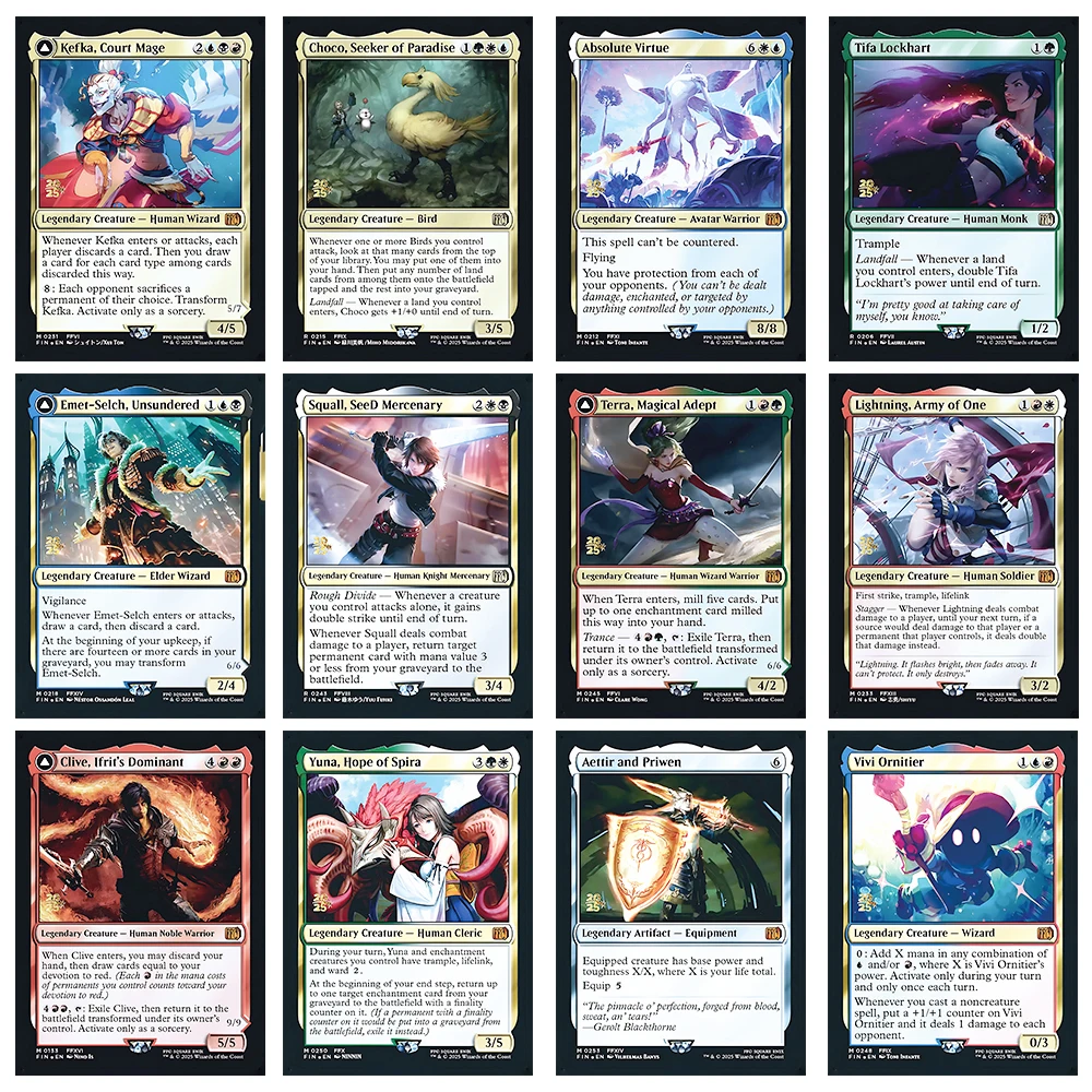 

Magic the Gatherings storms DIY homemade Absolute Virtue Kefka Court Mage Aettir and Priwen collectible card Board game toy c