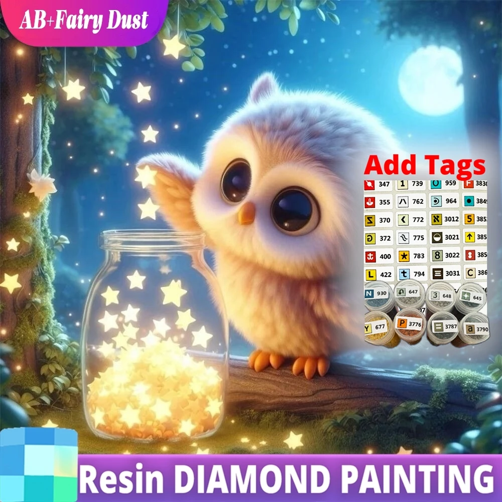 

Смола AB Фея Пыль Алмазная Мозаика Сова Животное DIY Акриловые Товары Для Ремесла Бутылка Алмазная Картина Птица Мультфильм Новое Прибытие Ребенок