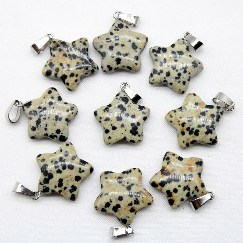 30pcs Natural Gemstone Crystal Quartz Five-pointed Star Pendant Multicolor Lucky Star Pendant Simple Accessories Couple Crystal image 4