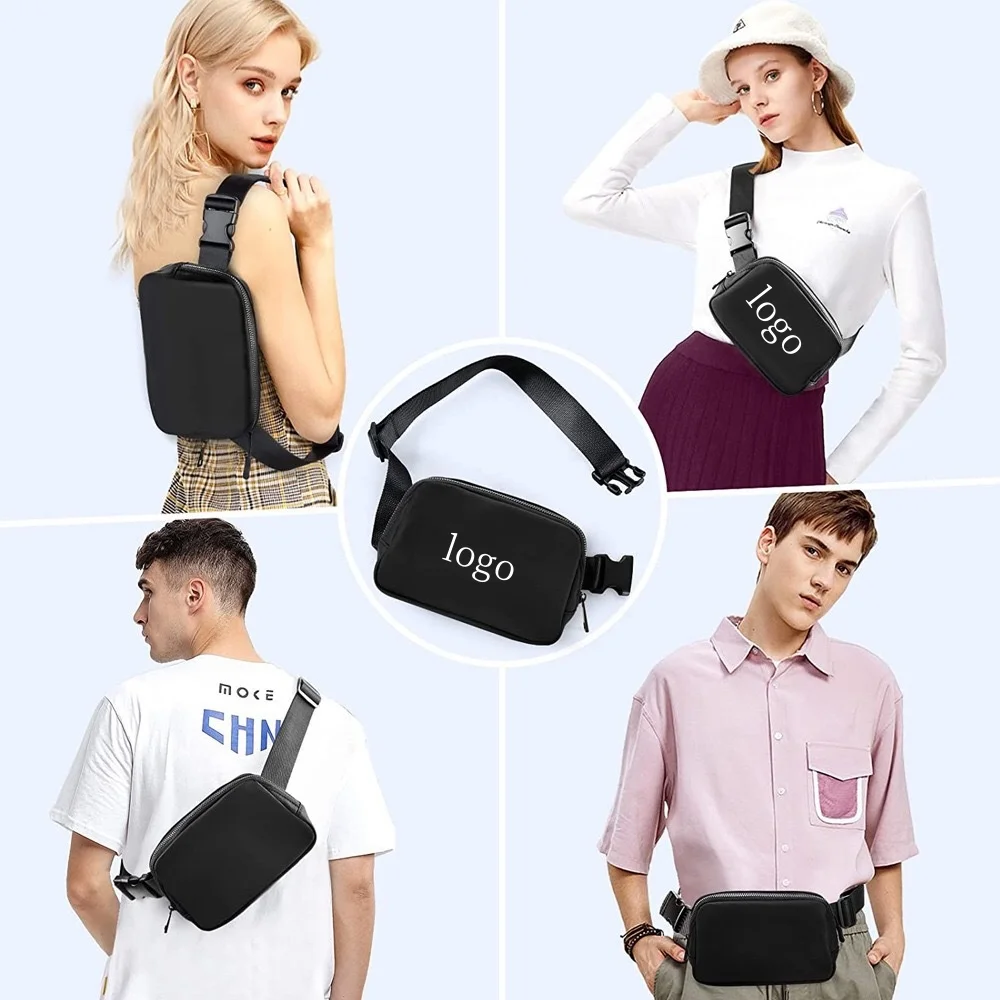 Personalized Custom Logo Men Women Casual Outdoor Sport Large Capacity Waterproof Waist Fanny Pack Mobile Phone Messenger Bag