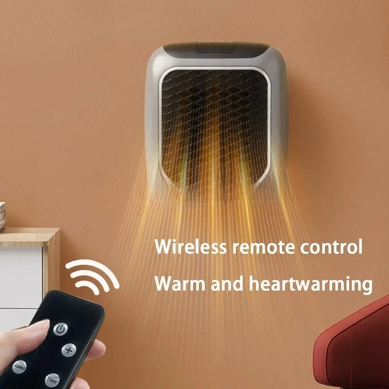 Portable Space Heater 800W Electric Heating Device for Home Office Dorm Room Compact Wall Plug In Warmer Energy Saving Quick