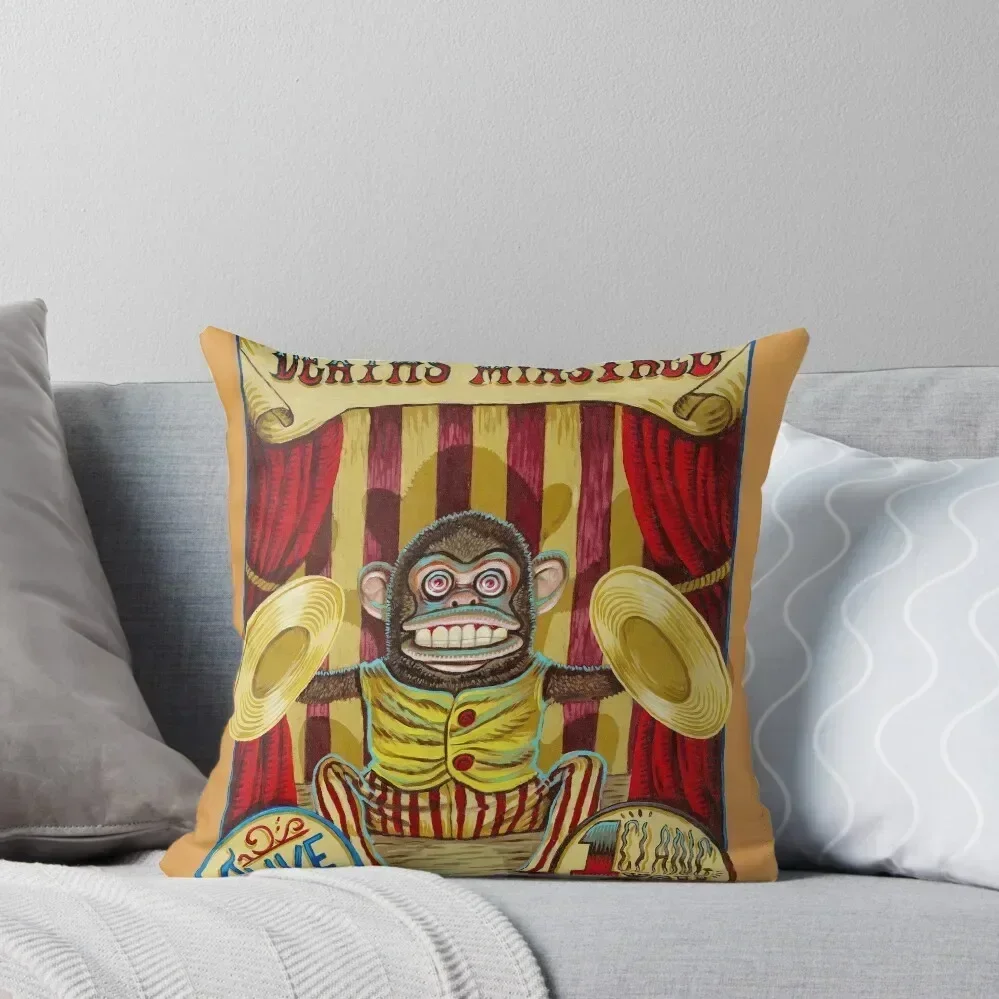 Death's Minstrel: Jolly Chimp Sideshow Banner Throw Pillow Custom Cushion Custom Cushion Photo pillow