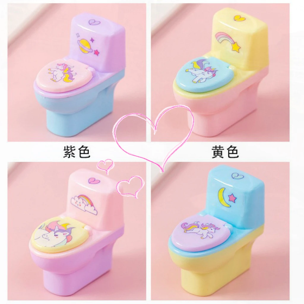 Imagem -03 - Creative Manual Toilet Lápis Sharpener com Eraser Great Childrens Gift Grupo 12 Pcs