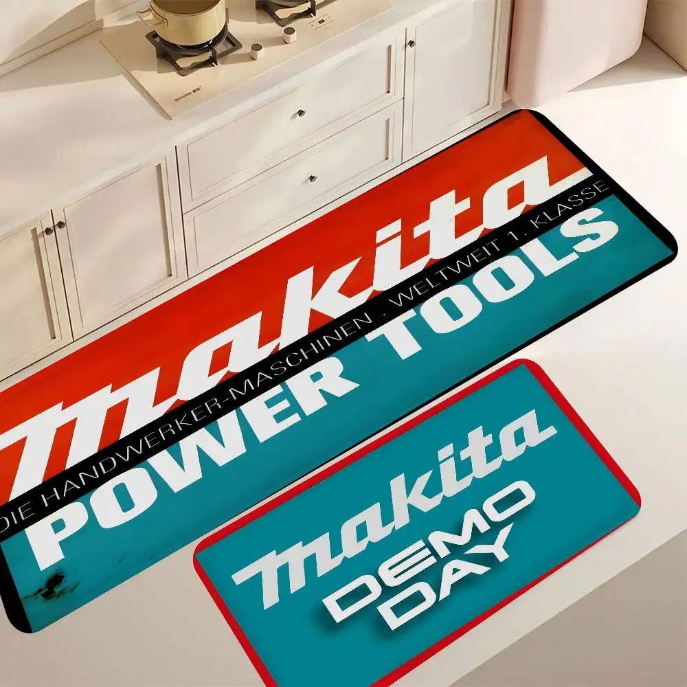 M-Makitas Tool Logo Bathroom Mat Anti-slip Absorb Water Long Strip Cushion Bedroon Mat Hotel Decor Mat