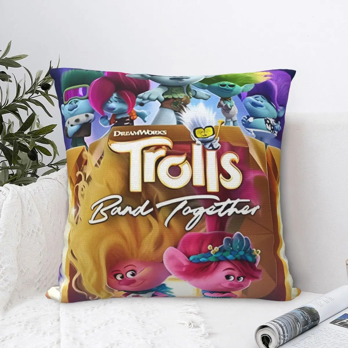 T-Trolls Band Together Cartoon Pillowcase Polyester Cushion Cover Decor Fantasy Throw Pillow Case Cover Chair Dropshipping