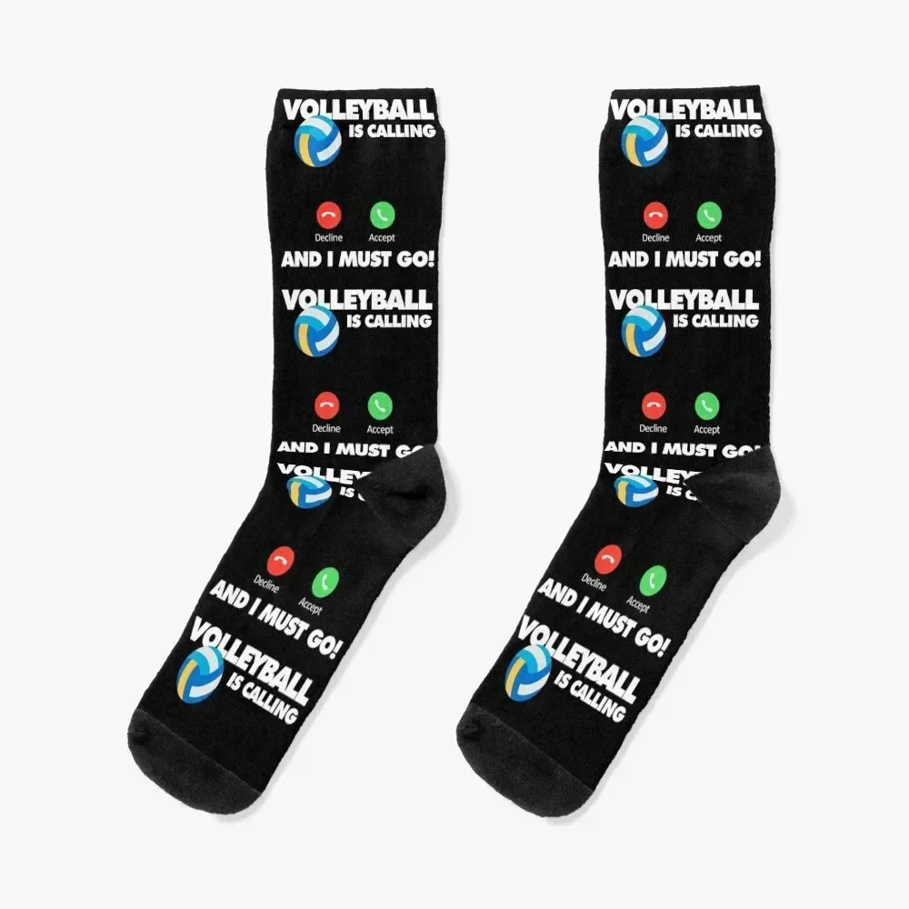 

Volleyball is calling and I must go, Funny Sport Player Socks Hiking boots FASHION Children's Boy Child Socks Women's