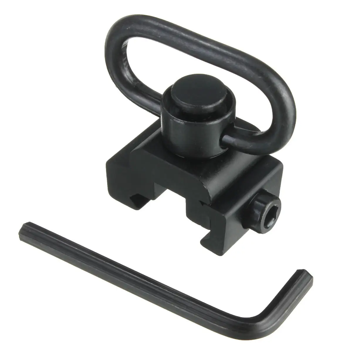 Quick Release Detach QD Sling Swivel Attachment w/ 20mm Picatinny Rail Mount Black