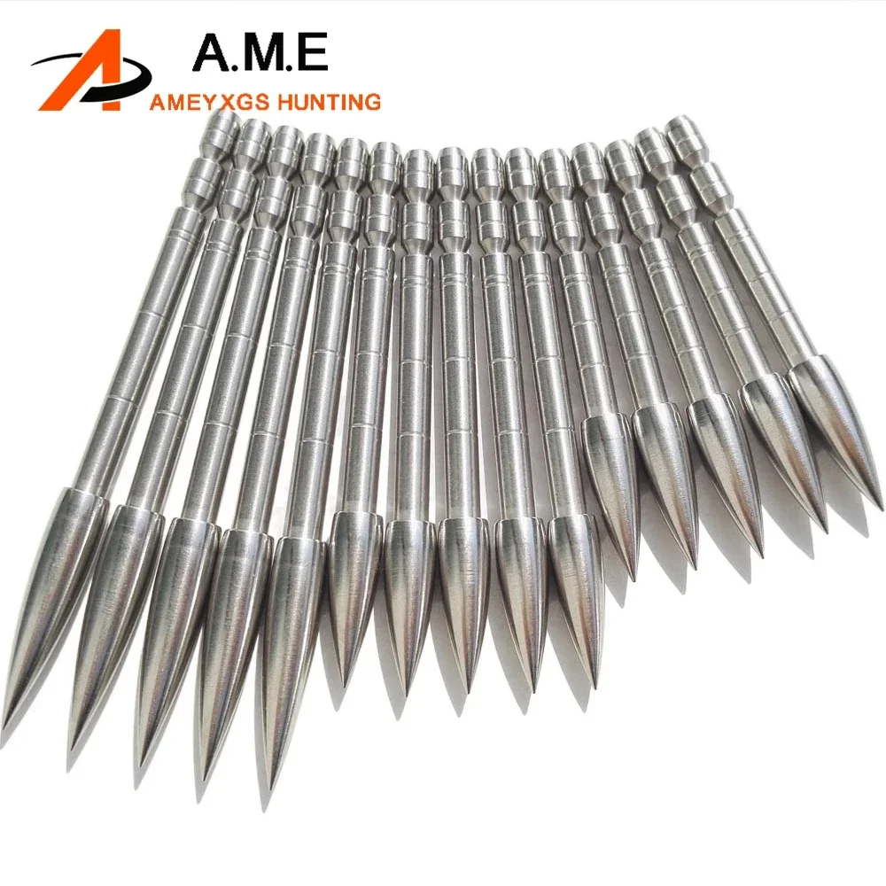 

12/24Pcs Archery Arrowhead 100/120/150/200 Grain for ID4.2mm Arrow Shaft Stainless Steel Arrow Point Target Hunting Shooting