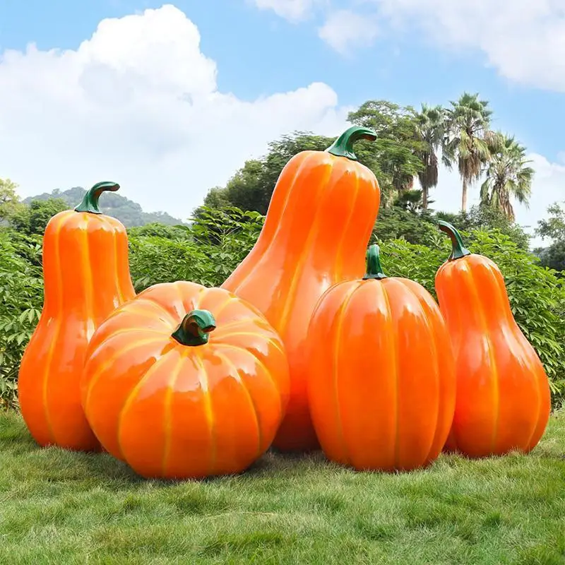 Large-scale simulated pumpkin sculpture outdoor garden scenic spot landscaping landscape decoration fiberglass vegetable