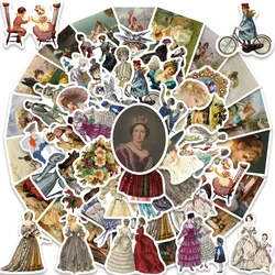 52PCS Victorian Vintage Lady Sticker Aesthetic Decal for Laptop Scrapbooking Motorcycle Skateboard Luggage Retro Toy Stickers