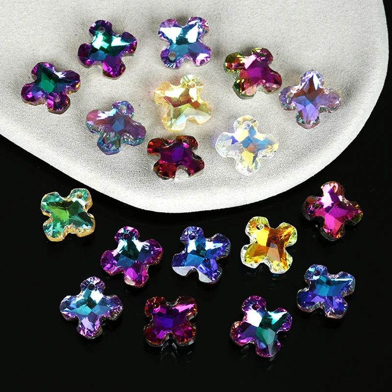 12PCS 14mm Austria Crystal Beads Jewelry Glass Pendant Rhinestone Loose Beads for DIY Jewelry Making Bracelet Necklace Earrings