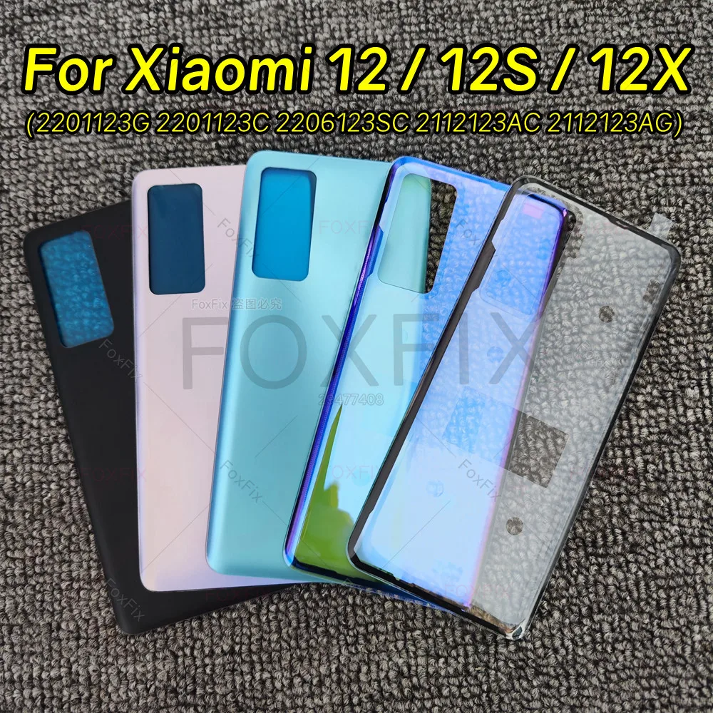 Glass Battery Back Cover For Xiaomi 12 12X 12S 5G Rear Housing Door Panel Replacement 2201123G 2201123C 2206123SC 2112123AC