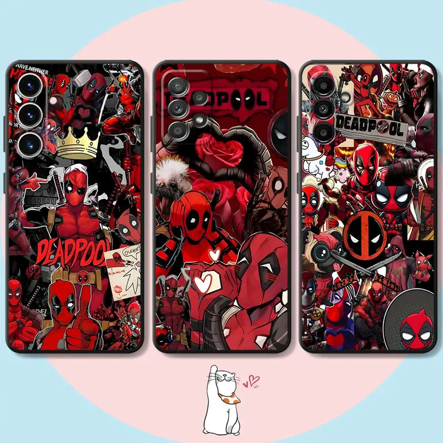 Custodia per Samsung Galaxy A35 A72 A24 A35 A32 A52 A55 A25 A23 A73 A54 A53 A22 A56 A33 A25 Nero Custodia morbida per telefono Marvel Clever