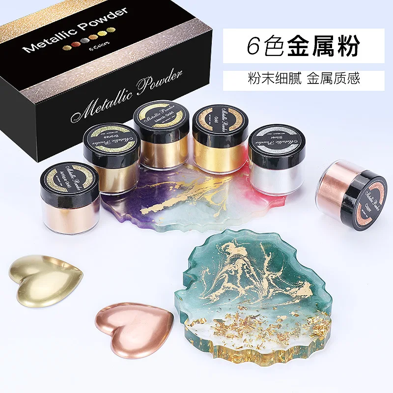 20ml/Box DIY Marble Metal Powder 6 Colors For Epoxy Resin Silicone Mold Jewelry Making Casting Gold Silver Color