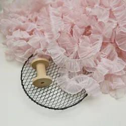 1meter Mint Green Pink Pleated Corrugated Lace Soft Folded Material Ribbon Dress Collar Edge Trim Sewing Supplies 3cm 5cm width