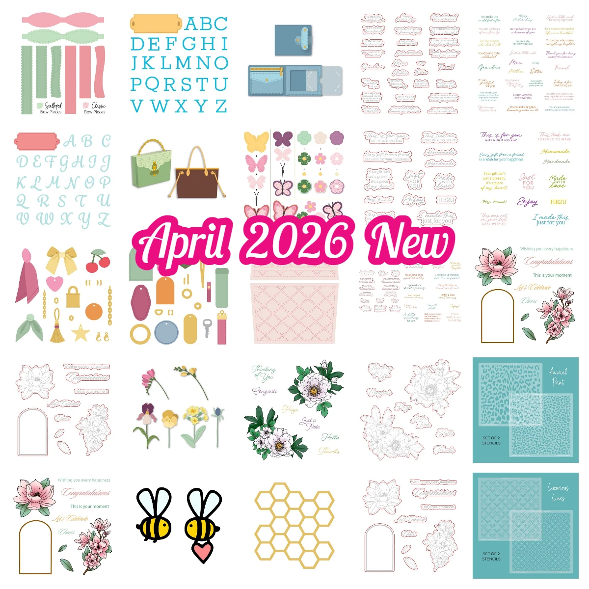 

Новинка апреля 2026: Металлические вырубные ножи и прозрачные штампы-трафареты «Пионы-соты» для декорирования, скрапбукинга и тиснения по бумаге