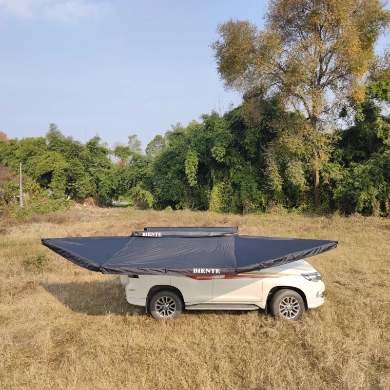 

Best Quality 180 Degrees Free Standing Aluminum Roof Awning with LED Light Modern Style Oxford Fabric