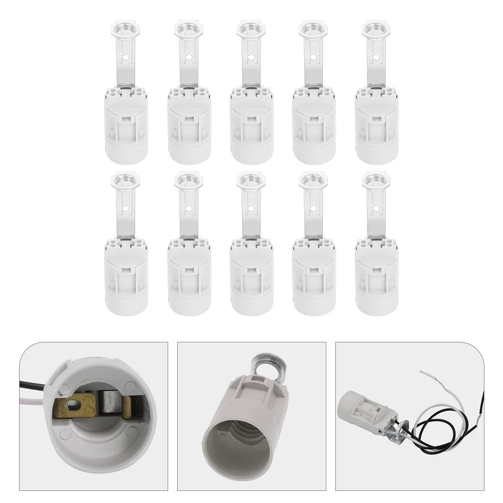 

10 Pcs Hose Lamp Holder Plastic Light Bulb Ceiling Bulbs Socket Base Candlestick E14 Screw Candelabra