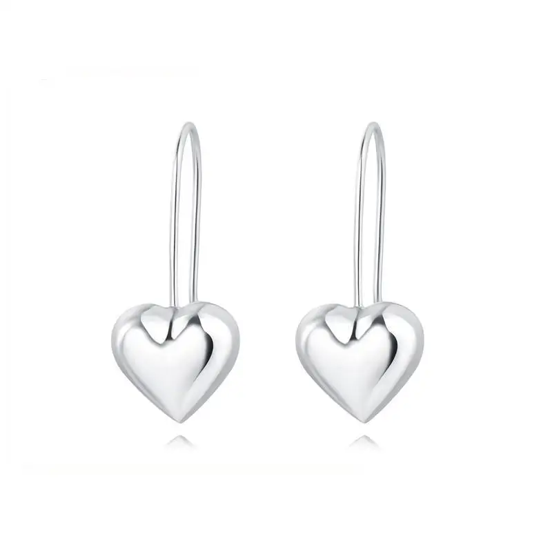 2023 New 100% S925 Sterling Silver Heart Earrings Zircon Sparkling Fit Pandora Eardrop Earrings Women Girl Jewelry Gifts