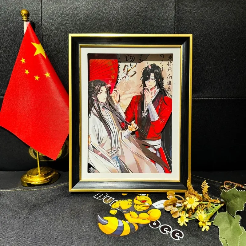 Tian Guan Ci Fu Xie Lian & Hua Cheng 3D Paper Sculpture Art with Display Frame - Heaven Official's Blessing Anime Decor - Image 6
