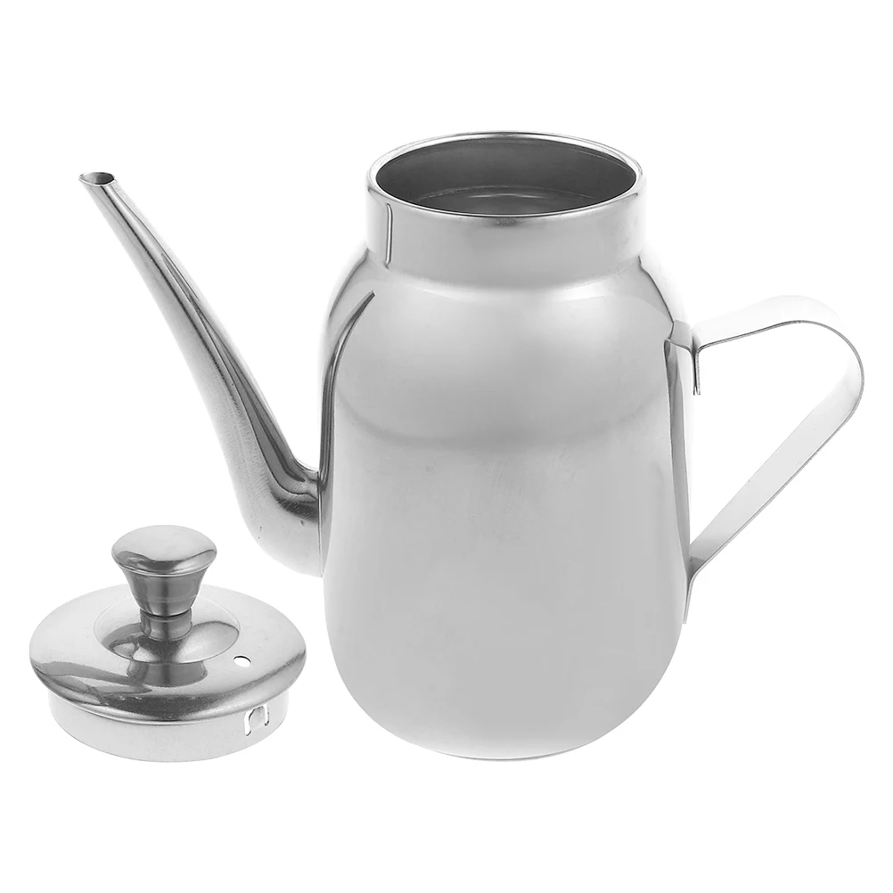

Stainless Steel Oil Pot Filter Residue Container Simple Syrup Bottles Cooking Kitchen Vinegar Dispenser Soy Sauce Household