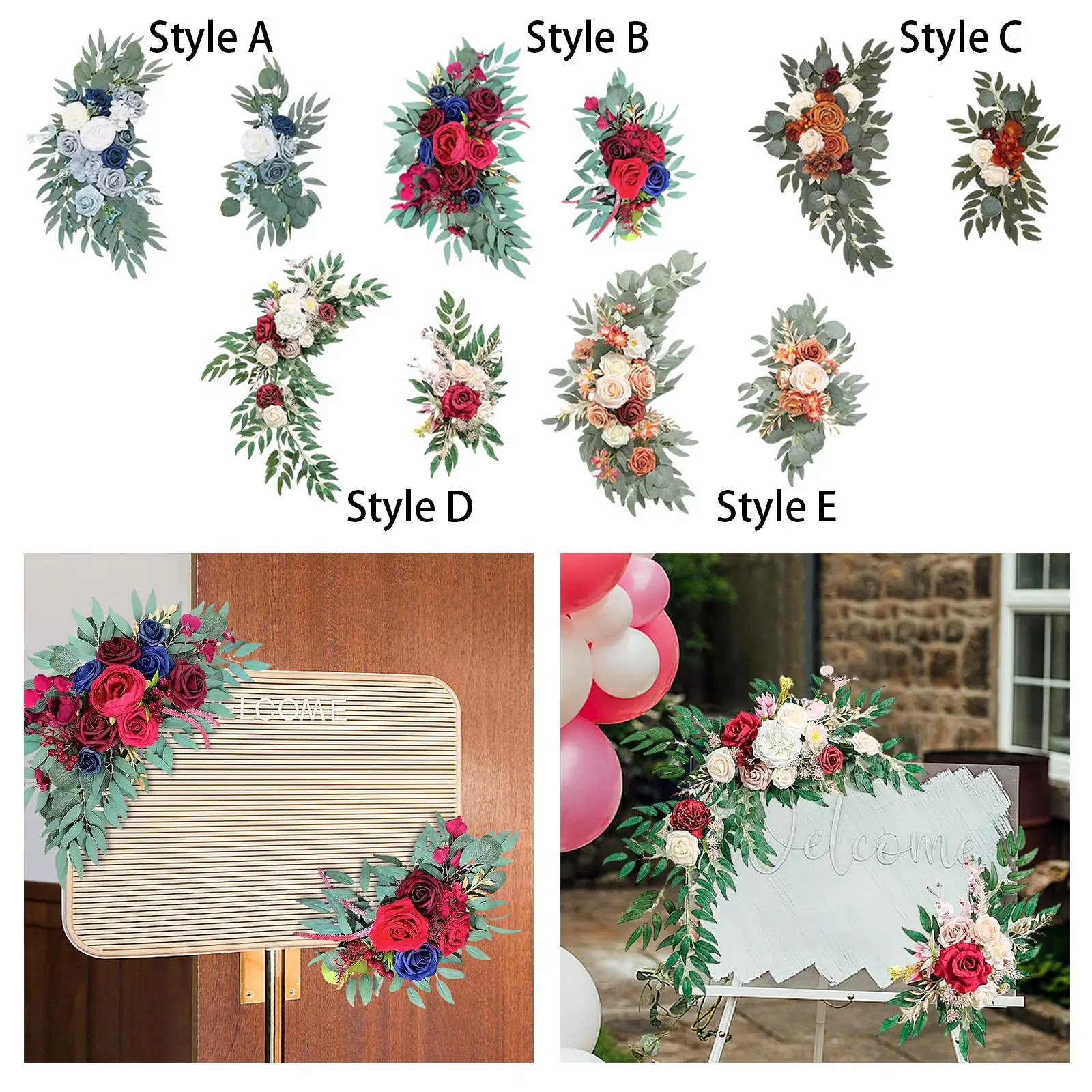 Wedding Arch Flowers Reception Backdrop Floral Rustic Handmade Flower Garland