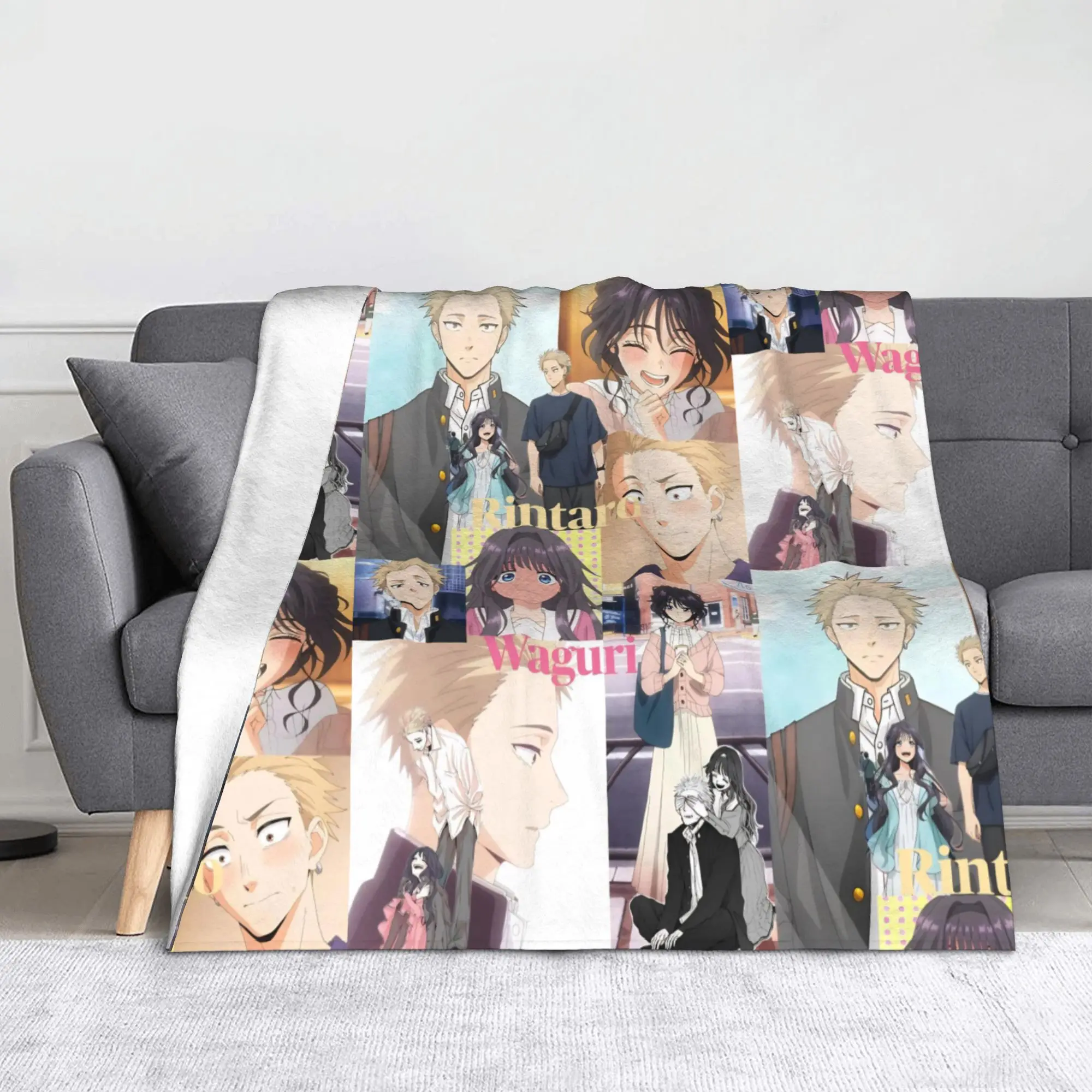 

Kaoru Hana wa Rin to Saku Flannel Blankets Anime Vintage Throw Blankets for Home 200x150cm Plush Thin Quilt