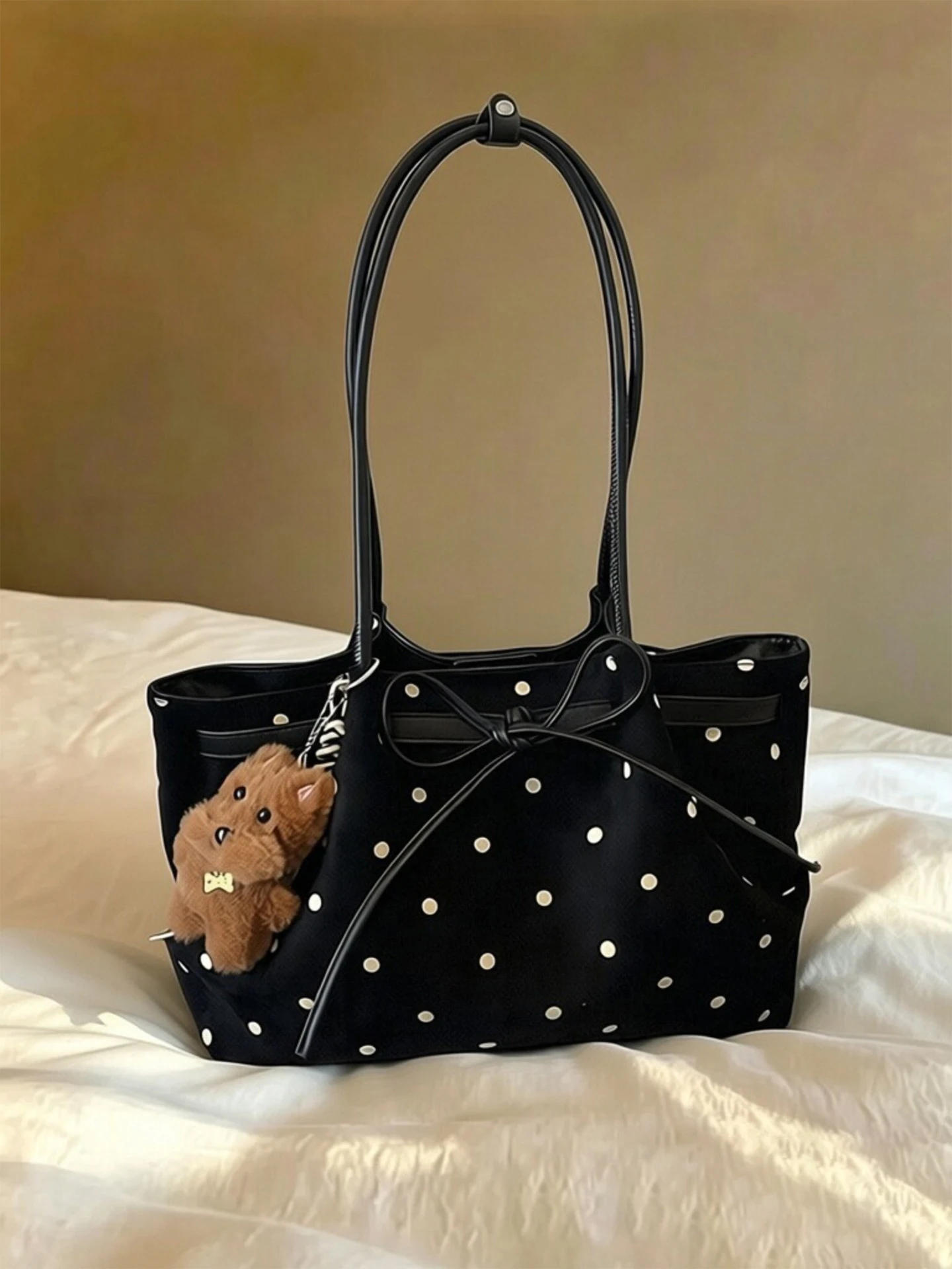 korean-style-polka-dot-tote-underarm-bag-women-large-capacity-2026-new-high-end-lightweight-luxury-versatile-single-shoulder-bag