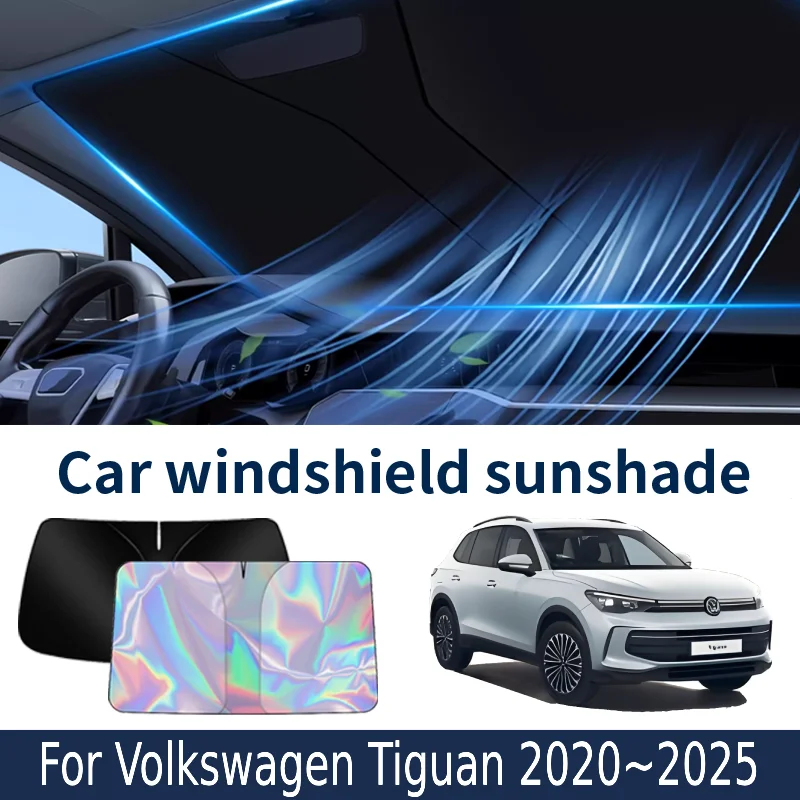

Front Windshield Sunshade For VW Volkswagen Tiguan 2020~2025 2024 2023 Car Sun Visor Heat Insulation Summer Cooling Accessories