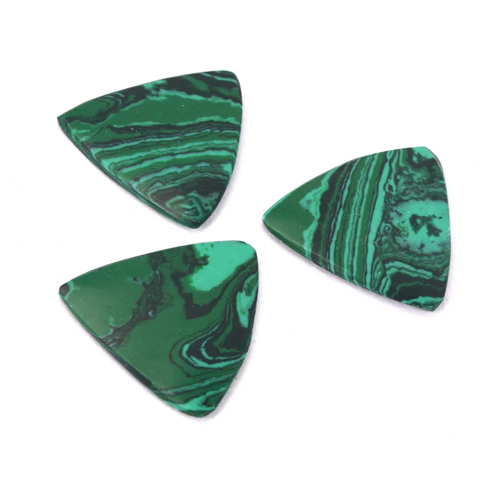 3pcs Guitar Plectrum Picks 28*26*2mm Natural Stone Guitar Finger Pick Plectrum (Peacock Blue) guitar picks