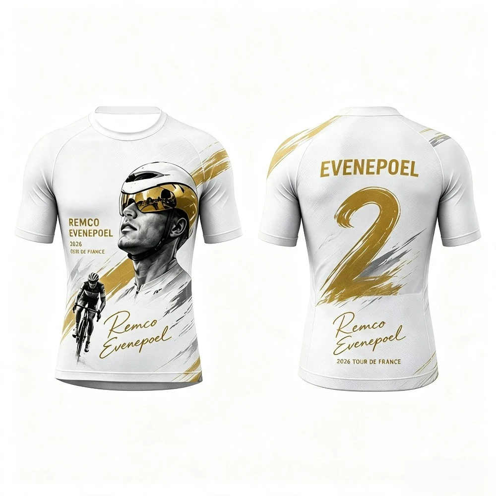 Cycling Short Sleeve Jersey Pogačar Evenepoel Del Toro Print Breathable Road Bike Racing Bicycle Sports Shirt