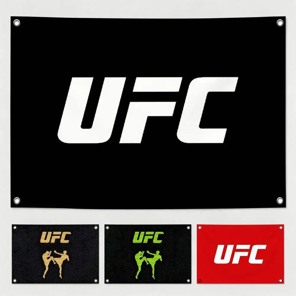 C-Combat U-UFC Logo  Flags Wall Hanging Tapestry Outdoor Garage Room Decorative flag Background Blanket