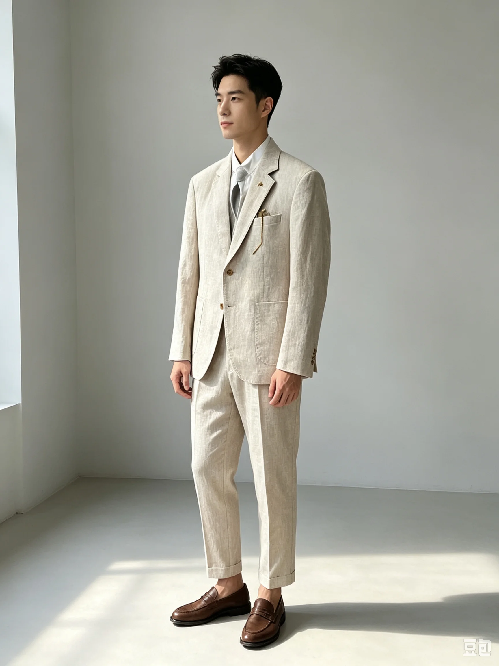 Casual Men's Linen 2-piece Suit Slim Fit Notch Lapel Jacket Singel Breasted Blazer Pant Set Summer Seabeach Wedding Men's Suits